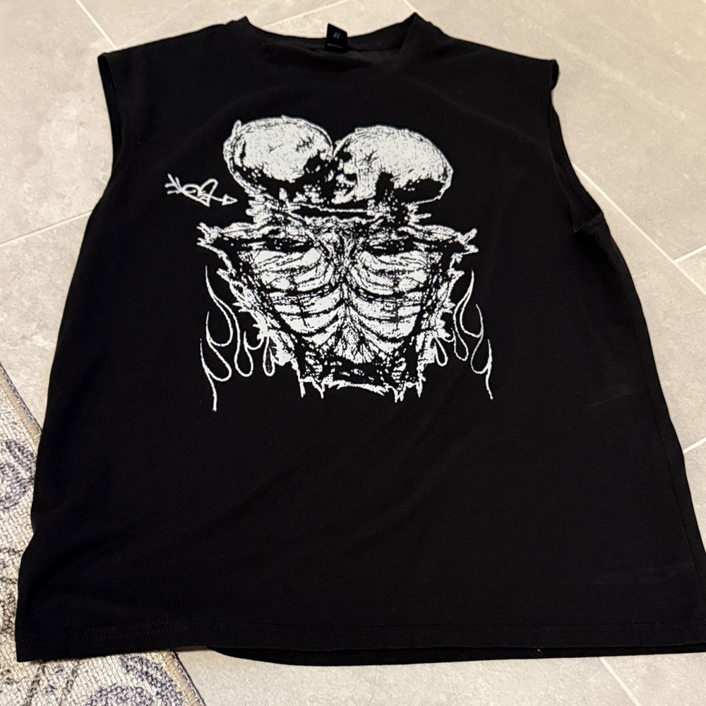 ROMWE Black Round Neck Top
